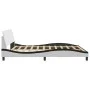 Bed frame with black and white synthetic leather headboard by , Beds and slatted bases - Ref: Foro24-373244, Price: 193,84 €,...