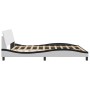 Estructura de cama con cabecero cuero sintético blanco y negro