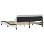 Estructura de cama con cabecero cuero sintético blanco y negro