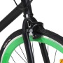 Bicicleta de piñón fijo negro y verde 700c 55 cm