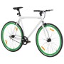 Bicicleta de piñón fijo blanco y verde 700c 55 cm