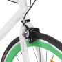 Bicicleta de piñón fijo blanco y verde 700c 55 cm