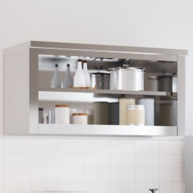 Armario de pared de cocina con estante acero inoxidable