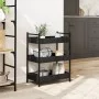 Carrito de cocina madera de ingeniería negro 50x30x70 cm de , Carros de cocina y comedor - Ref: Foro24-842356, Precio: 57,75 ...