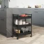 Schwarzer Küchenwagen aus Holzwerkstoff, 50 x 30 x 70 cm von , Küchen- und Speisewagen - Ref: Foro24-842356, Preis: 58,89 €, ...