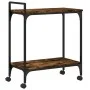 Küchenwagen aus Holzwerkstoff, geräucherte Eiche, 60,5 x 31 x 72,5 cm von , Küchen- und Speisewagen - Ref: Foro24-842368, Pre...
