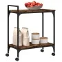 Carrito cocina madera ingeniería roble ahumado 60,5x31x72,5 cm de , Carros de cocina y comedor - Ref: Foro24-842368, Precio: ...