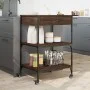 Küchenwagen aus eichenbraunem Holzwerkstoff, 60 x 48 x 89,5 cm von , Küchen- und Speisewagen - Ref: Foro24-842375, Preis: 80,...