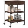 Küchenwagen aus eichenbraunem Holzwerkstoff, 60 x 48 x 89,5 cm von , Küchen- und Speisewagen - Ref: Foro24-842375, Preis: 82,...