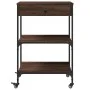 Carrito de cocina madera ingeniería marrón roble 60x48x89,5 cm de , Carros de cocina y comedor - Ref: Foro24-842375, Precio: ...