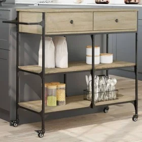 Küchenwagen aus Sonoma-Eichenholzwerkstoff, 105 x 42 x 95 cm von , Küchen- und Speisewagen - Ref: Foro24-842377, Preis: 117,7...