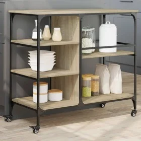 Küchenwagen aus Sonoma-Eichenholzwerkstoff, 100 x 45 x 89,5 cm von , Küchen- und Speisewagen - Ref: Foro24-842382, Preis: 102...
