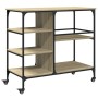 Küchenwagen aus Sonoma-Eichenholzwerkstoff, 100 x 45 x 89,5 cm von , Küchen- und Speisewagen - Ref: Foro24-842382, Preis: 104...