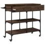Carrito de cocina madera ingeniería marrón roble 105x42x95 cm de , Carros de cocina y comedor - Ref: Foro24-842380, Precio: 1...