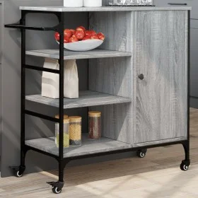 Küchenwagen aus grauem Sonoma-Holz, 87,5 x 38,5 x 84,5 cm von , Küchen- und Speisewagen - Ref: Foro24-842389, Preis: 117,91 €...