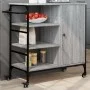 Carrito de cocina de madera gris Sonoma 87,5x38,5x84,5 cm de , Carros de cocina y comedor - Ref: Foro24-842389, Precio: 117,9...