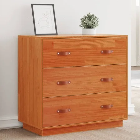 Wachsbraunes Sideboard aus massivem Kiefernholz, 80 x 40 x 75 cm von , Sideboards - Ref: Foro24-844471, Preis: 112,95 €, Raba...