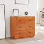 Wax brown solid pine wood sideboard 80x40x75 cm by , Sideboards - Ref: Foro24-844471, Price: 112,95 €, Discount: %