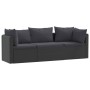 3-piece garden sofa set and black synthetic rattan cushions by vidaXL, Modular outdoor sofas - Ref: Foro24-46557, Price: 271,...