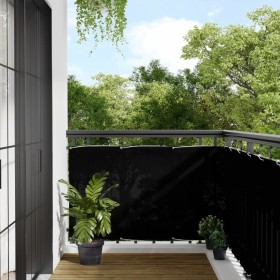 Pantalla de balcón 100% poliéster Oxford negro 90x800 cm