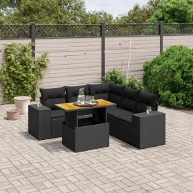 6-piece garden sofa set and black synthetic rattan cushions by , Garden sets - Ref: Foro24-3272630, Price: 478,43 €, Discount: %
