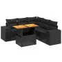 6-teiliges Gartensofa-Set und schwarze synthetische Rattankissen von , Gartensets - Ref: Foro24-3272630, Preis: 478,47 €, Rab...