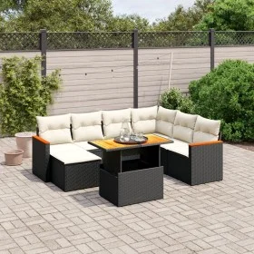 8-teiliges Gartensofa-Set und schwarze synthetische Rattankissen von , Gartensets - Ref: Foro24-3273191, Preis: 493,92 €, Rab...