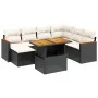 8-teiliges Gartensofa-Set und schwarze synthetische Rattankissen von , Gartensets - Ref: Foro24-3273191, Preis: 494,33 €, Rab...