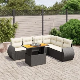 7-piece garden dining set and black synthetic rattan cushions by , Garden sets - Ref: Foro24-3272211, Price: 483,75 €, Discou...