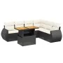 7-piece garden dining set and black synthetic rattan cushions by , Garden sets - Ref: Foro24-3272211, Price: 483,75 €, Discou...