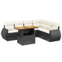 7-teiliges Garten-Essset und schwarze Kissen aus synthetischem Rattan von , Gartensets - Ref: Foro24-3272211, Preis: 450,79 €...