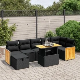 8-piece garden sofa set and black synthetic rattan cushions by , Garden sets - Ref: Foro24-3276254, Price: 544,50 €, Discount: %
