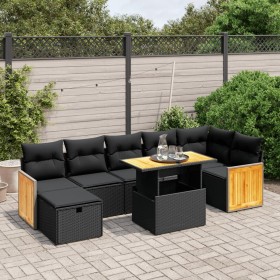 8-teiliges Gartensofa-Set und schwarze synthetische Rattankissen von , Gartensets - Ref: Foro24-3276254, Preis: 532,96 €, Rab...