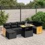 8-teiliges Gartensofa-Set und schwarze synthetische Rattankissen von , Gartensets - Ref: Foro24-3276254, Preis: 544,52 €, Rab...