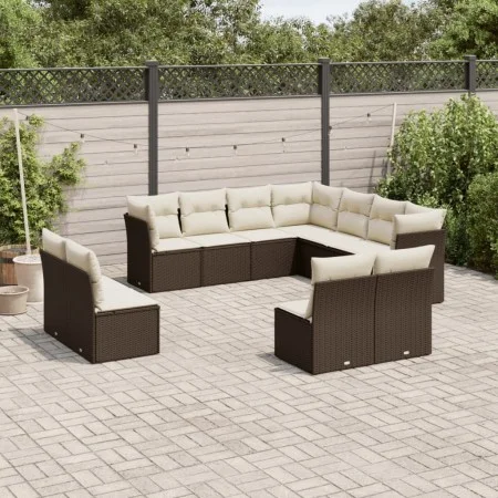 Garden sofa set 11 pieces with brown synthetic rattan cushions by , Garden sets - Ref: Foro24-3249662, Price: 658,49 €, Disco...