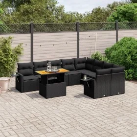 Garden sofa set 10 pieces with black synthetic rattan cushions by , Garden sets - Ref: Foro24-3271909, Price: 675,34 €, Disco...