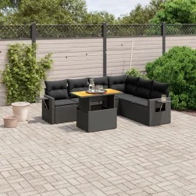 7-piece garden dining set and black synthetic rattan cushions by , Garden sets - Ref: Foro24-3271769, Price: 513,08 €, Discou...