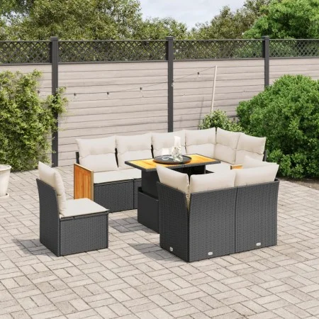 Set de sofás de jardín 8 piezas y cojines ratán sintético negro von , Gartensets - Ref: Foro24-3274052, Preis: 606,09 €, Raba...