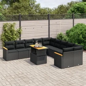 11-piece garden sofa set and black synthetic rattan cushions by , Garden sets - Ref: Foro24-3273260, Price: 736,81 €, Discoun...