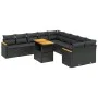 11-teiliges Gartensofa-Set und schwarze synthetische Rattankissen von , Gartensets - Ref: Foro24-3273260, Preis: 736,88 €, Ra...