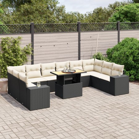 Set de sofás de jardín 11 pzas y cojines ratán sintético negro von , Gartensets - Ref: Foro24-3272806, Preis: 650,74 €, Rabat...