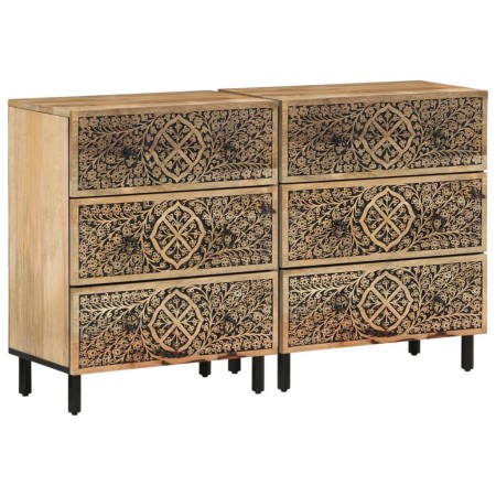 2-piece sideboard solid mango wood 60x33x75 cm by , Sideboards - Ref: Foro24-3206305, Price: 353,60 €, Discount: %