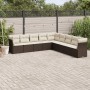 Set de sofás de jardín 9 pzas y cojines ratán sintético marrón by , Garden sets - Ref: Foro24-3249622, Price: 593,44 €, Disco...