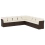 Set de sofás de jardín 9 pzas y cojines ratán sintético marrón by , Garden sets - Ref: Foro24-3249622, Price: 593,44 €, Disco...