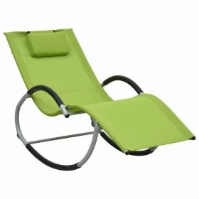 Lounger with green textilene pillow by vidaXL, Loungers - Ref: Foro24-47791, Price: 93,58 €, Discount: %