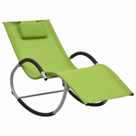 Lounger with green textilene pillow by vidaXL, Loungers - Ref: Foro24-47791, Price: 93,58 €, Discount: %