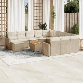 Garden sofa set with cushions 13 pieces beige synthetic rattan by , Garden sets - Ref: Foro24-3256758, Price: 905,79 €, Disco...