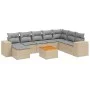 Set de sofás de jardín 9 pzas con cojines ratán sintético beige de , Conjuntos de jardín - Ref: Foro24-3257914, Precio: 571,3...