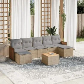 Gartensofa-Set mit beigen Kissen 8 Stück PE-Rattan von , Gartensets - Ref: Foro24-3227921, Preis: 449,84 €, Rabatt: %