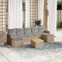 Gartensofa-Set mit beigen Kissen 8 Stück PE-Rattan von , Gartensets - Ref: Foro24-3227921, Preis: 449,84 €, Rabatt: %